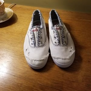 Keds White Distressed Tennis Shoes